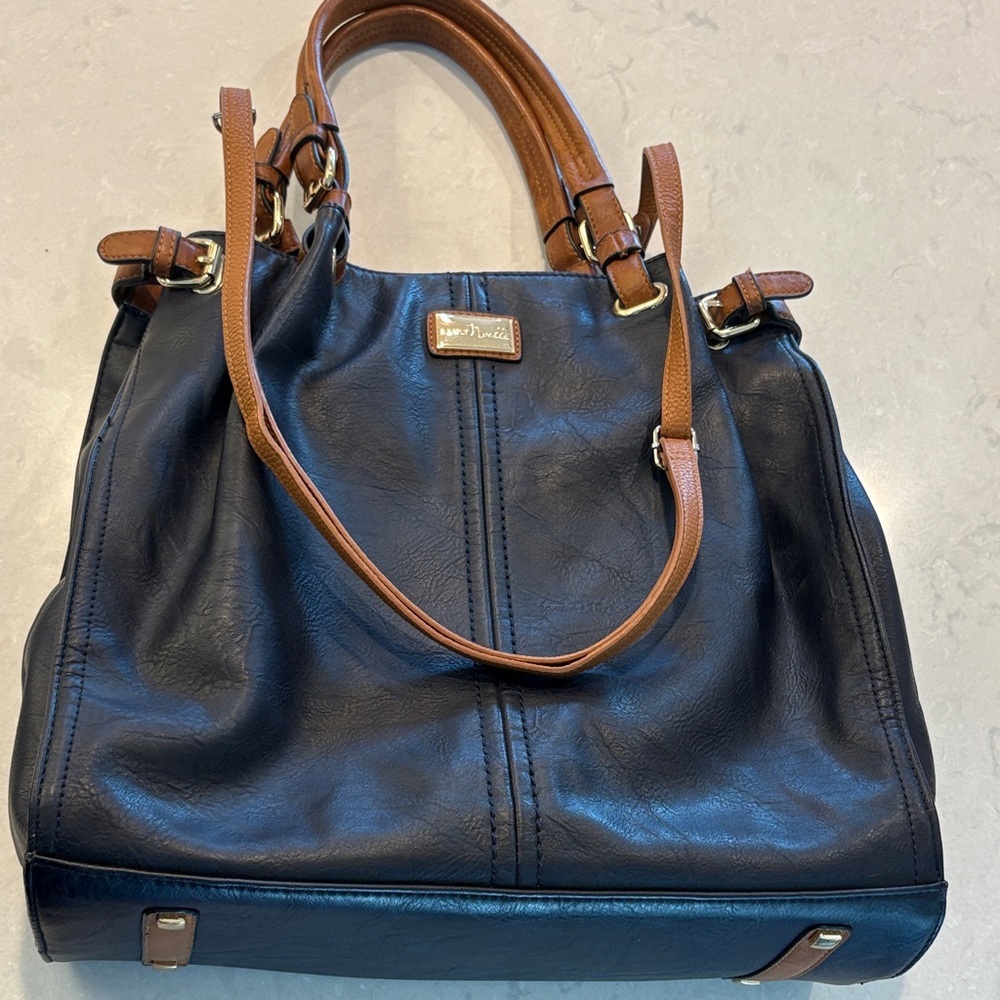 Simply Noelle Navy and Brown Tote Bag